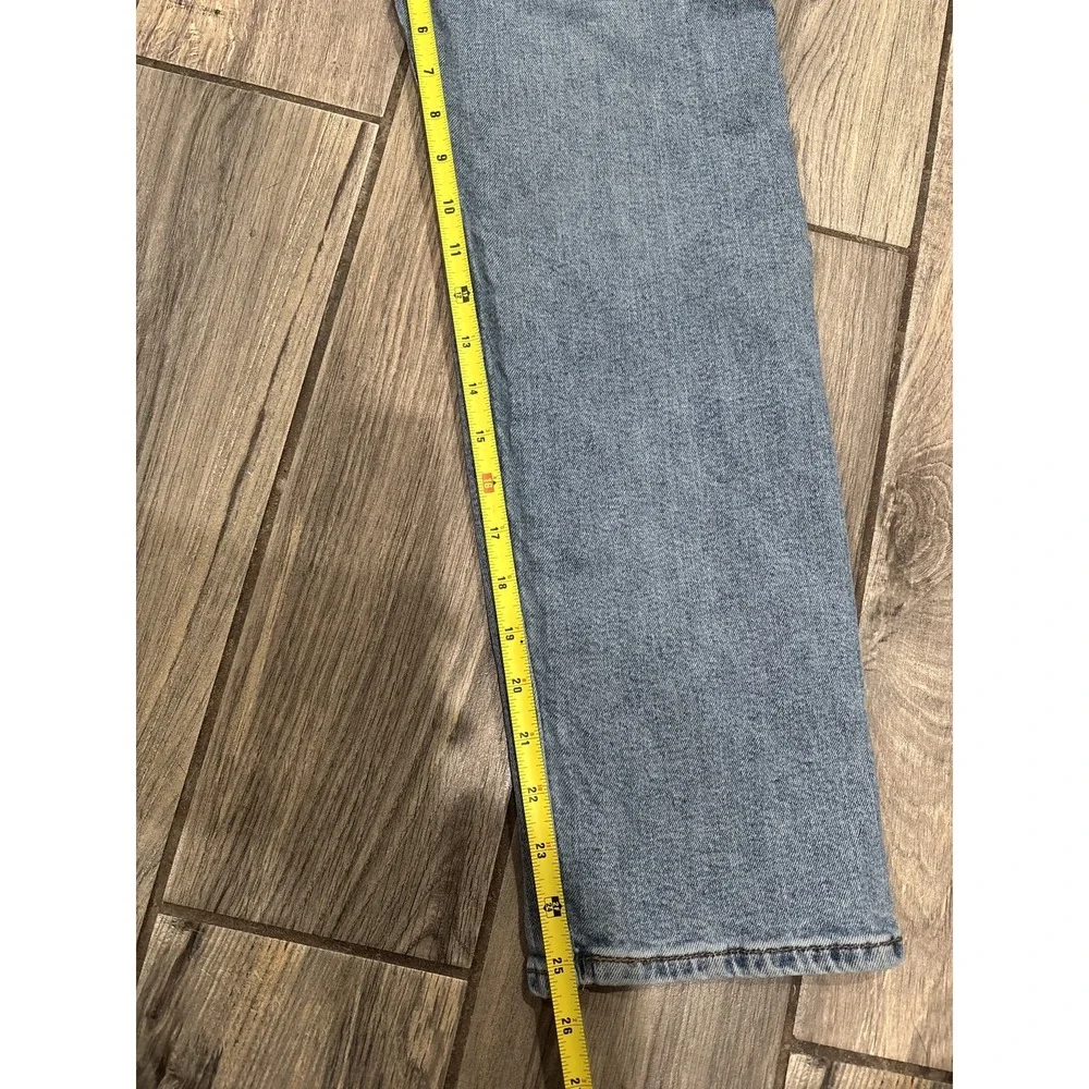 Levi's Ribcage Straight Cropped Jeans Women's Size 26 Medium Wash Button Fly